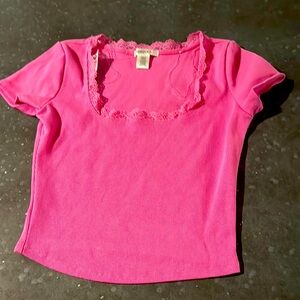 BNWT Hot Pink Square Neck Top size medium